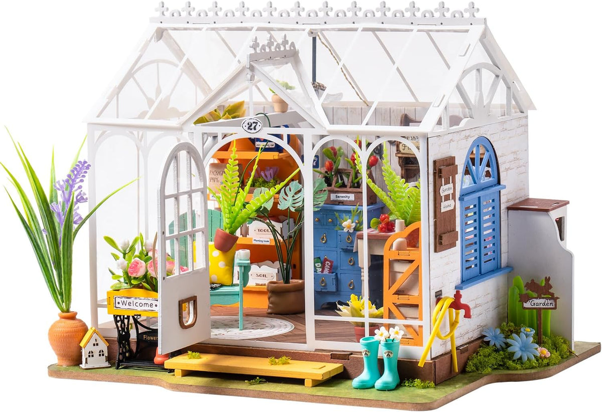 Lámpara Rowood Kit de Construcción de Casa en Miniatura DIY, Kit de Casa de Muñecas en Miniatura, Kits de Modelo de Artesanía de Mayberry Street para Adultos con LED, Regalo de Cumpleaños/Decoración del Hogar