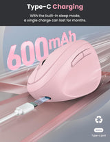 TECKNET Ratón Ergonómico, Ratón Vertical Inalámbrico Bluetooth, Bat...