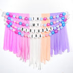 Kit de guirnalda de cumpleaños de pulsera gigante de la amistad con letras y bolas, pancarta personalizable para Navidad, boda, Kpop, decoración de fiesta de Año Nuevo, bolas de plástico, estrellas