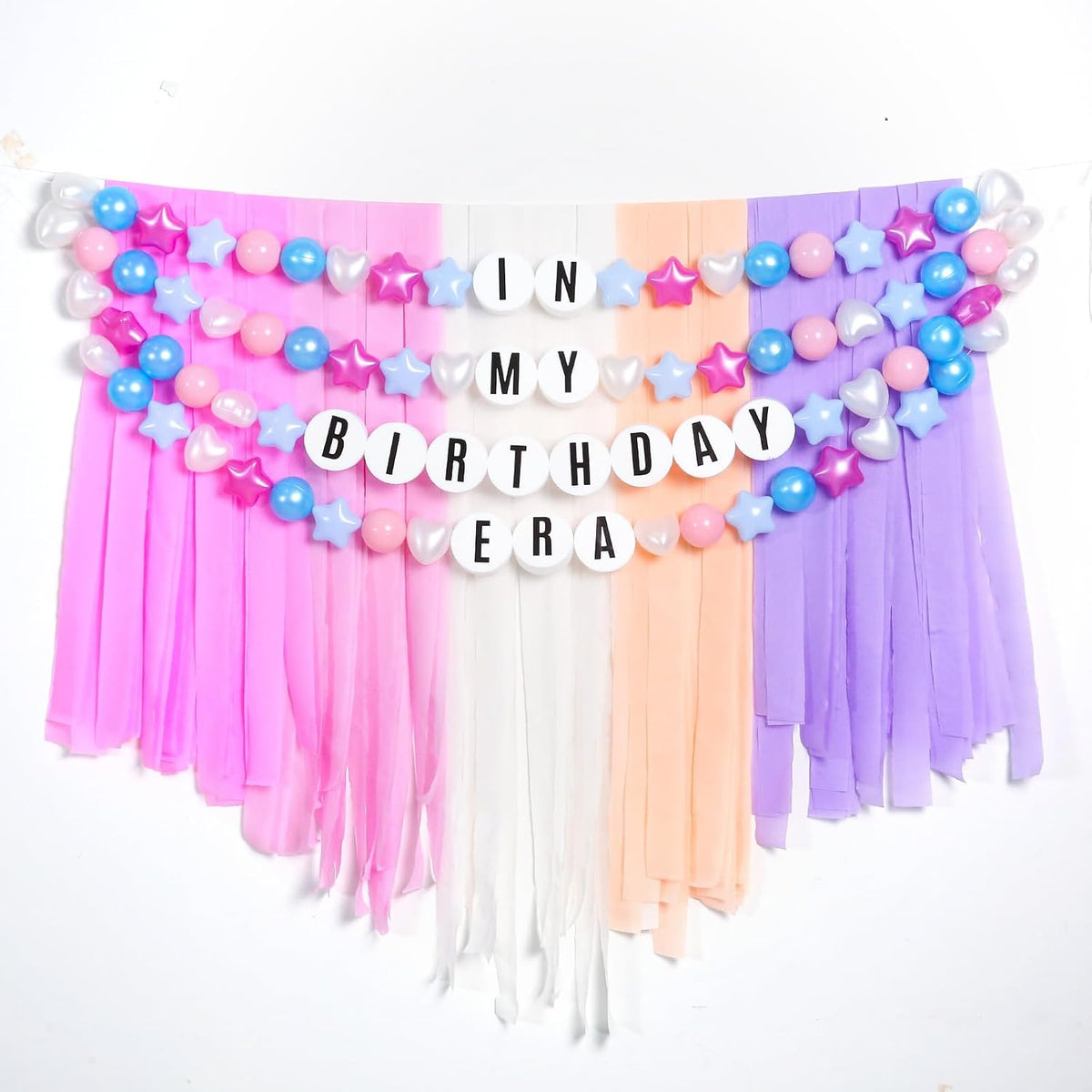 Kit de guirnalda de cumpleaños de pulsera gigante de la amistad con letras y bolas, pancarta personalizable para Navidad, boda, Kpop, decoración de fiesta de Año Nuevo, bolas de plástico, estrellas