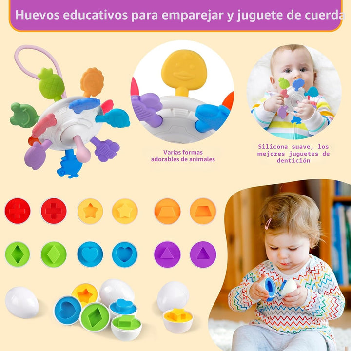 Weilim Juguetes para bebés de 6 a 12 meses, cubos sensoriales Monte...