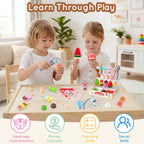 Ehome - Juego de helado plegable de madera para niños, juego de comida de