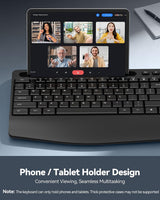 TECKNET Combo de teclado y mouse inalámbricos, teclado ergonómico d...