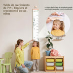 let's make Tabla de crecimiento para pared, tabla de altura de 7 pies con caja de recuerdos y gancho, regla de pared de lona impermeable, extraíble neutra, decoración de pared para bebés, niños pequeños