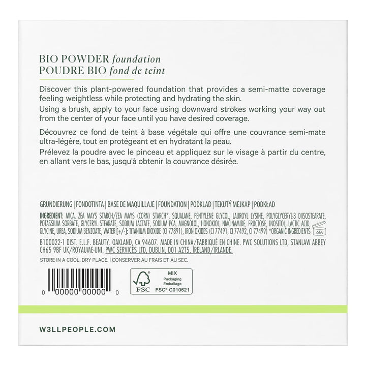 Well People Bio Powder Foundation, base ligera e hidratante para pe...