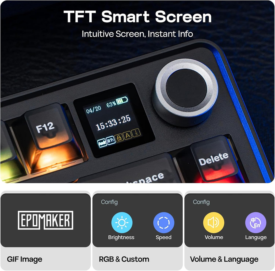 EPOMAKER X Aula F75 MAX Teclado mecánico inalámbrico con pantalla T...