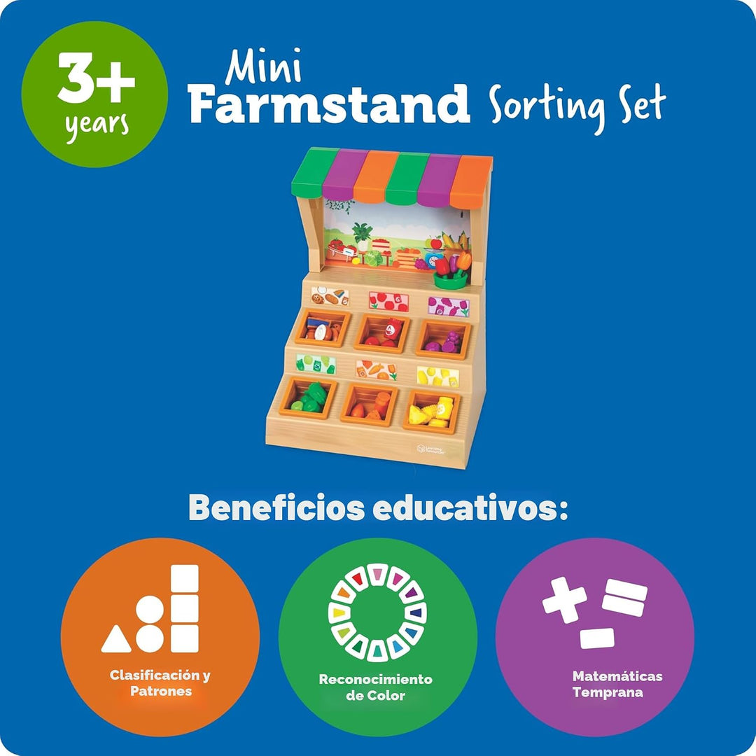 Learning Resources Mini Farmstand Juego de clasificación de la gran...