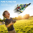 Avión de espuma Rc Planes con luces LED, avión de control remoto, avión de combate para niños y adultos de 8 a 16 años, 360 °F, rollo de acrobacias, drones para niños de 8 a 12 años, regalos