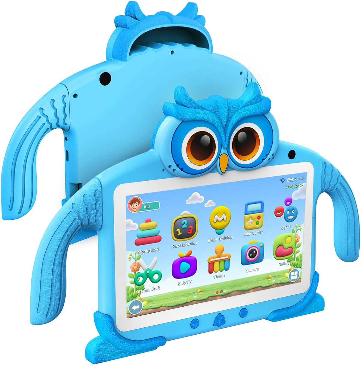 Tableta para niños de 7 pulgadas y 32 GB para niños de 3 a 7 años preinstalada, Azul