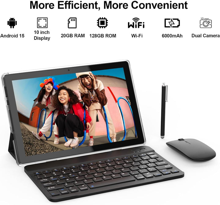 Nyxolaria Tableta de 10.1 Pulgadas Android 15.0, RAM 20GB (4+16Expa...