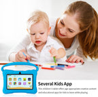 Tablet Kids de 7 pulgadas con funda a prueba de golpes, 1 GB de RAM 32 GB ROM, tableta Android para niños pequeños con Bluetooth, GMS, WiFi, control parental, educativo, juegos (azul)