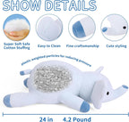 Animales de peluche de elefante con peso de 24 pulgadas, 4.2 libras, felpa azul con peso para niños, adultos, niños y niñas, lindo juguete de almohada suave para Navidad, San Valentín