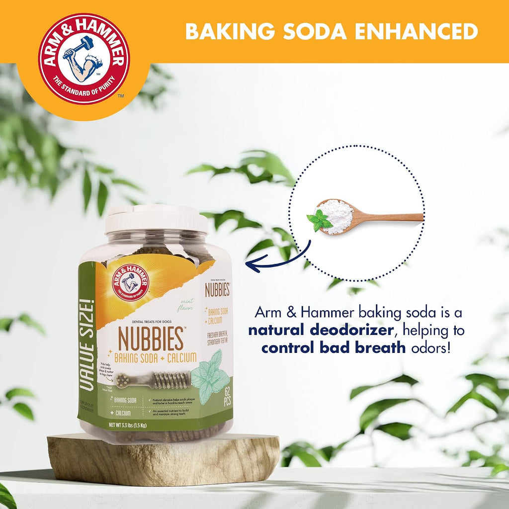 ARM & HAMMER Nubbies, golosinas dentales para perros, sabor menta
