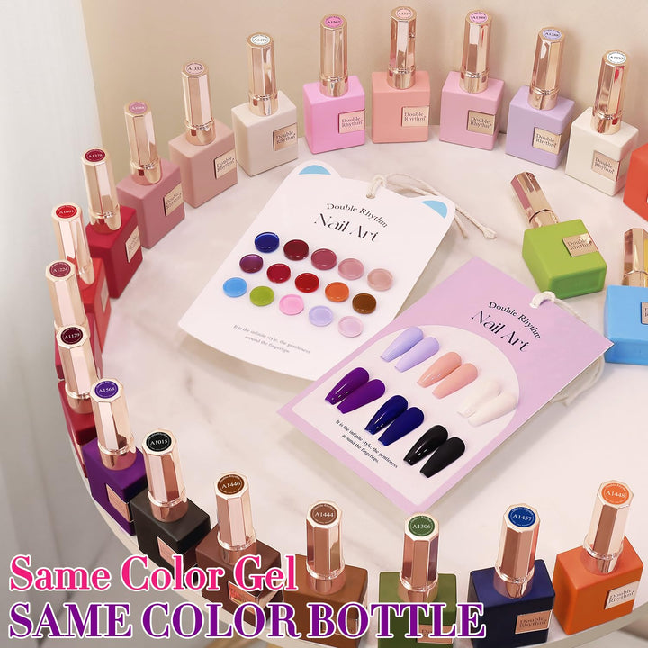 Double Rhythm 28 piezas 0.5 oz Esmalte de uñas de gel, juego de 28...