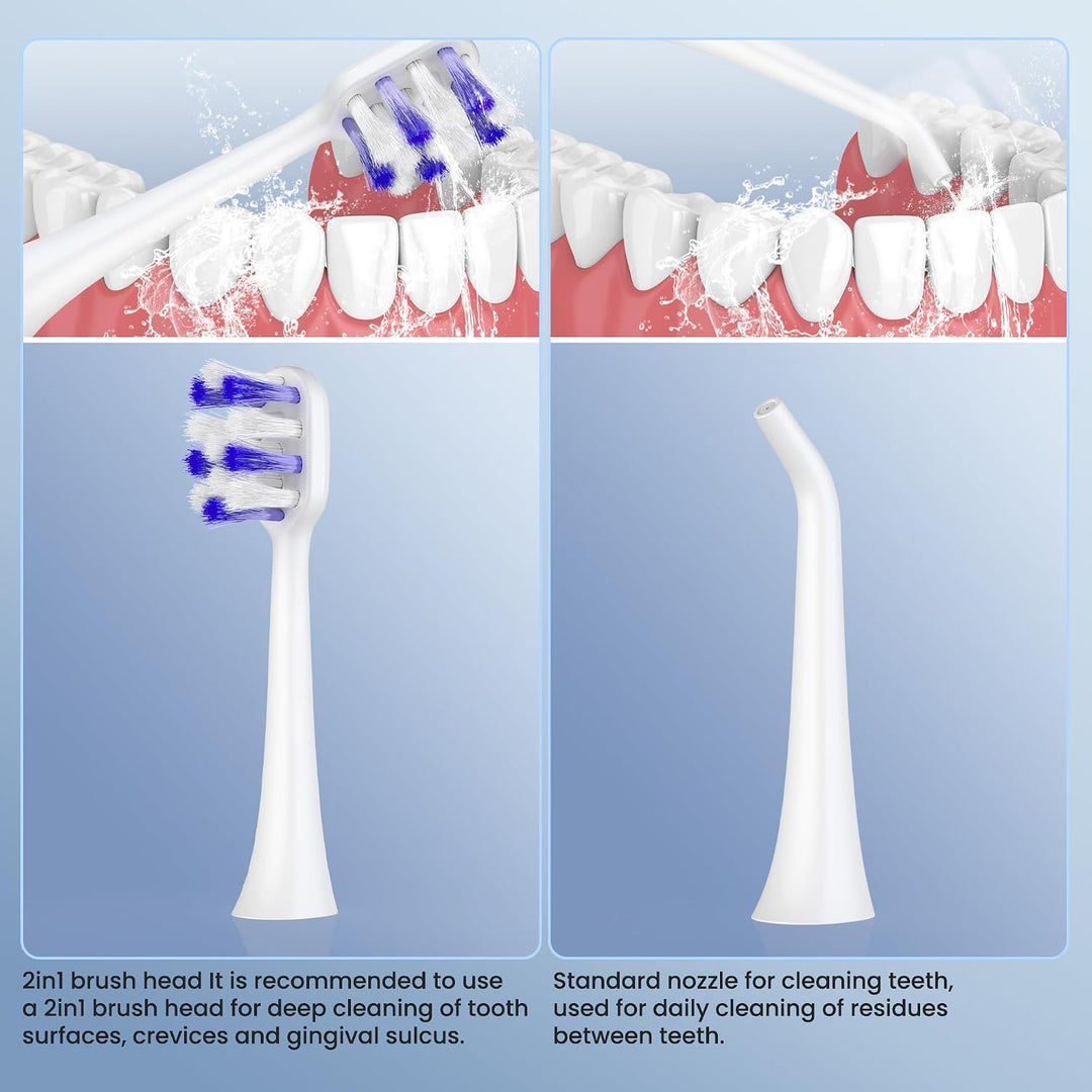 Cepillo de dientes eléctrico con hilo dental de agua, kit de limpie...