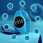 Relojes para niños y niñas, reloj deportivo digital con contador de pasos, podómetro, alarma de vibración, sin aplicación, impermeable, rastreador de fitness, reloj para niños, niñas, adolescentes