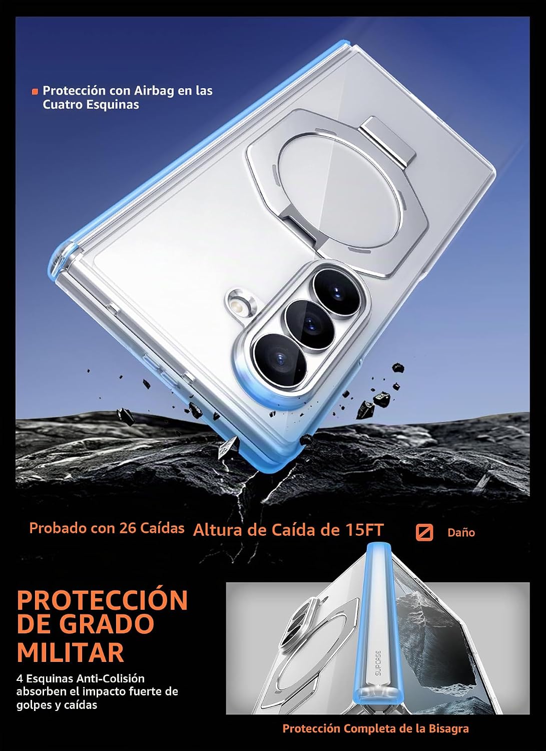 SUPCASE Funda para Galaxy Z Fold 8 Ultra, 9H+ protector de pantalla de