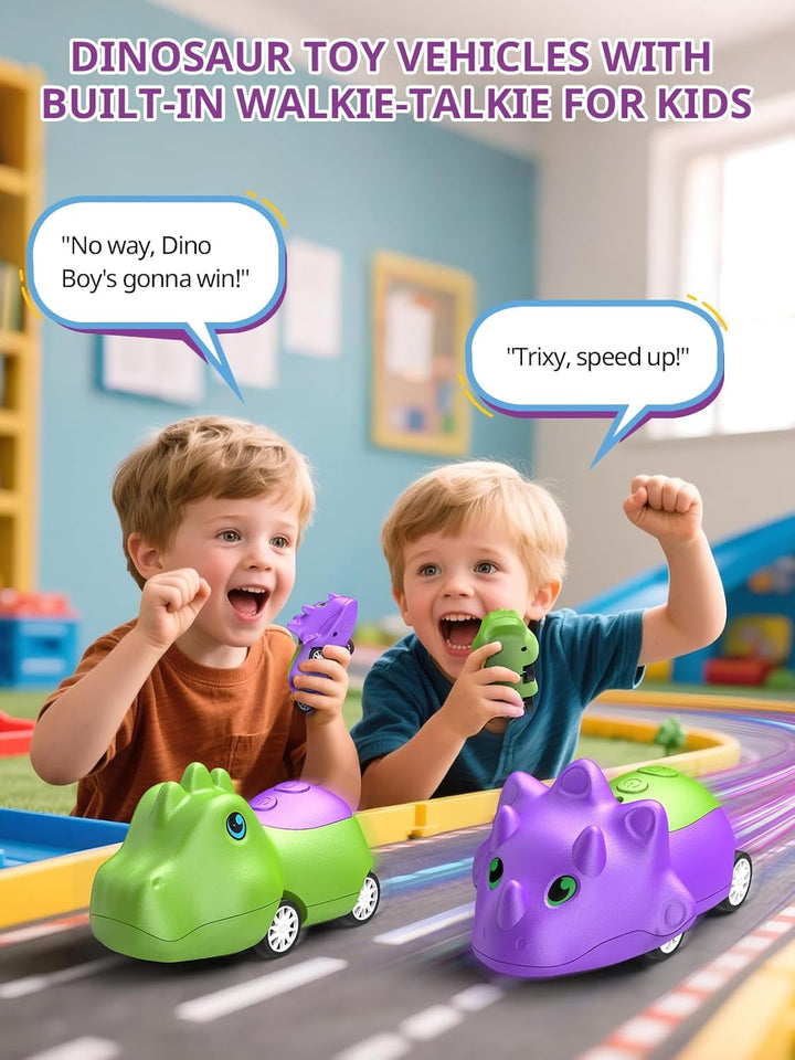 Inspireyes Walkie Talkies de dinosaurio para niños recargables, aut...