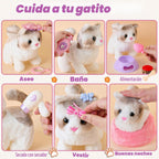 TUZT - Juguete de gato robot para niños y niñas de 3, 4, 5, 6 años, juguete interactivo de peluche con caminar y maullar, juguetes de simulación para niñas, para niñas de 3, 4, 5, 6, 7, 8 años