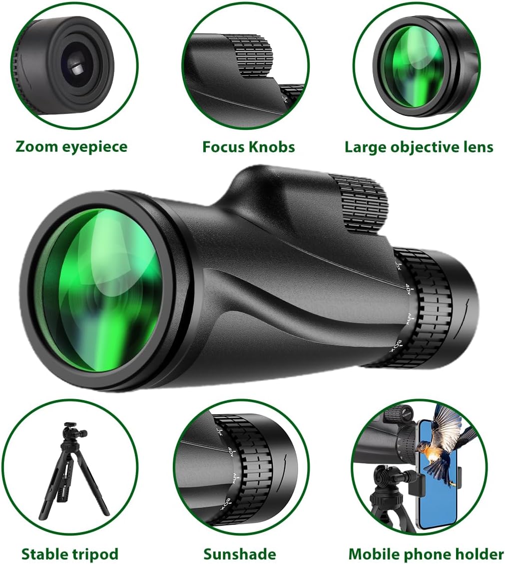Telescopio monocular de 80 x 100 monoculares de alta