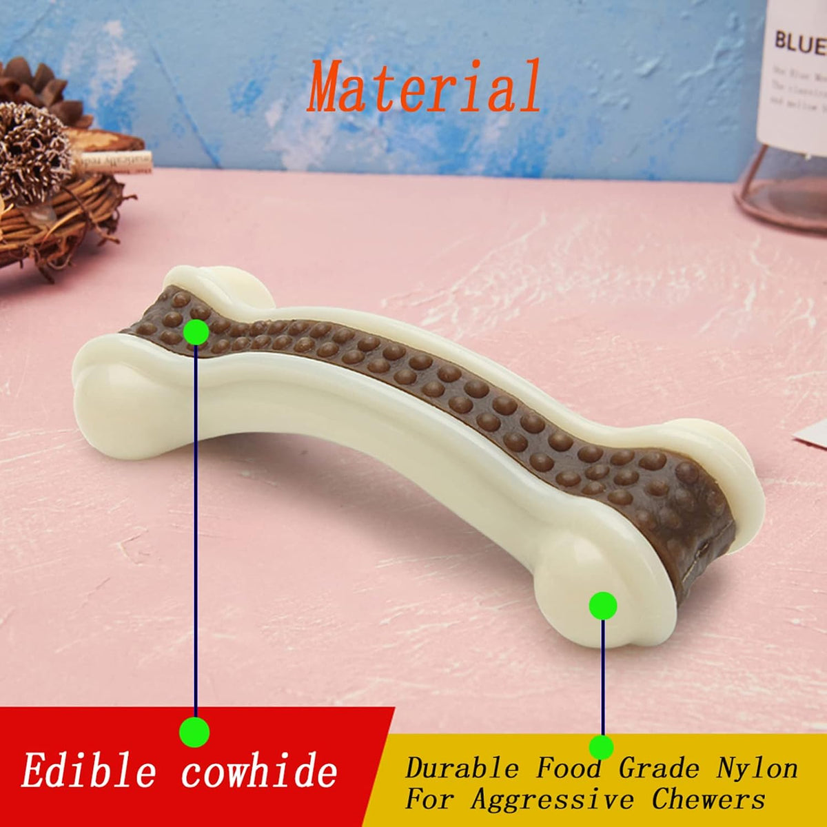 Paquete de 3 juguetes masticables para perros para masticadores agresivos