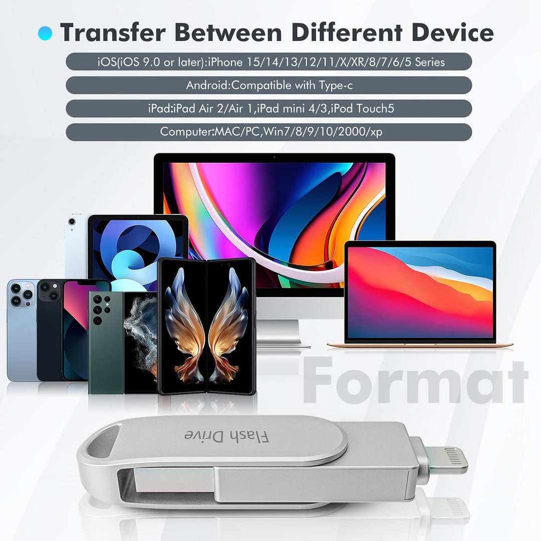 Unidad Flash Certificada Apple MFi de 512GB, Memory Stick para iPho...