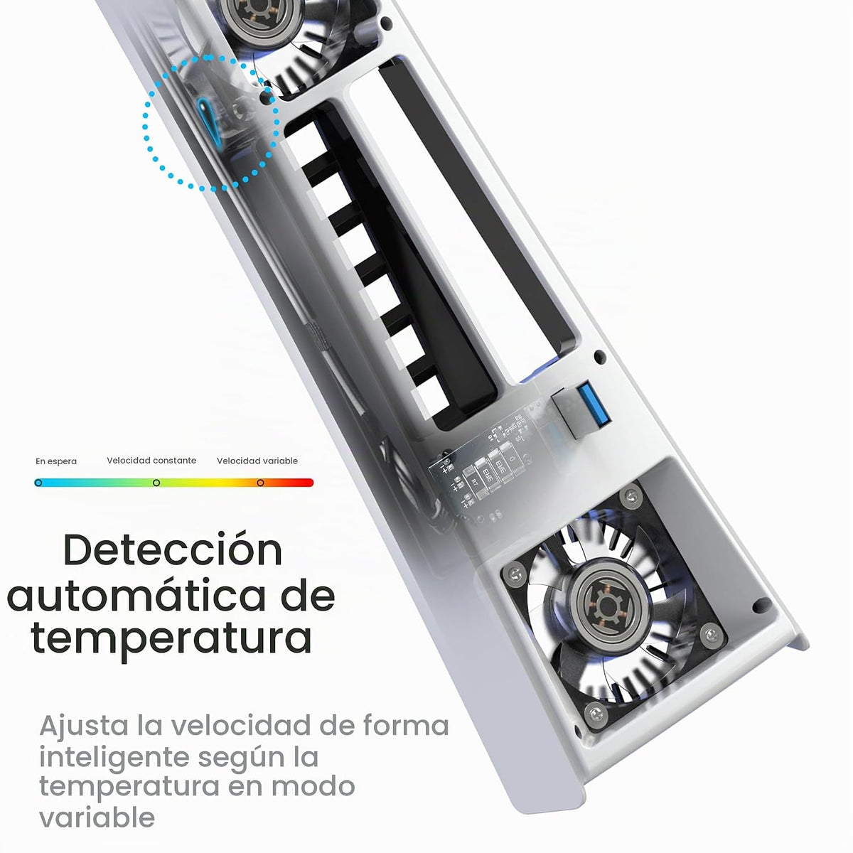 JUSPRO Ventilador de refrigeración para PS5 Pro, ventilador silencioso mejorado de 4 enfriadores con velocidad ajustable, encendido/apagado automático, accesorios de enfriamiento con puerto USB 3.0 y