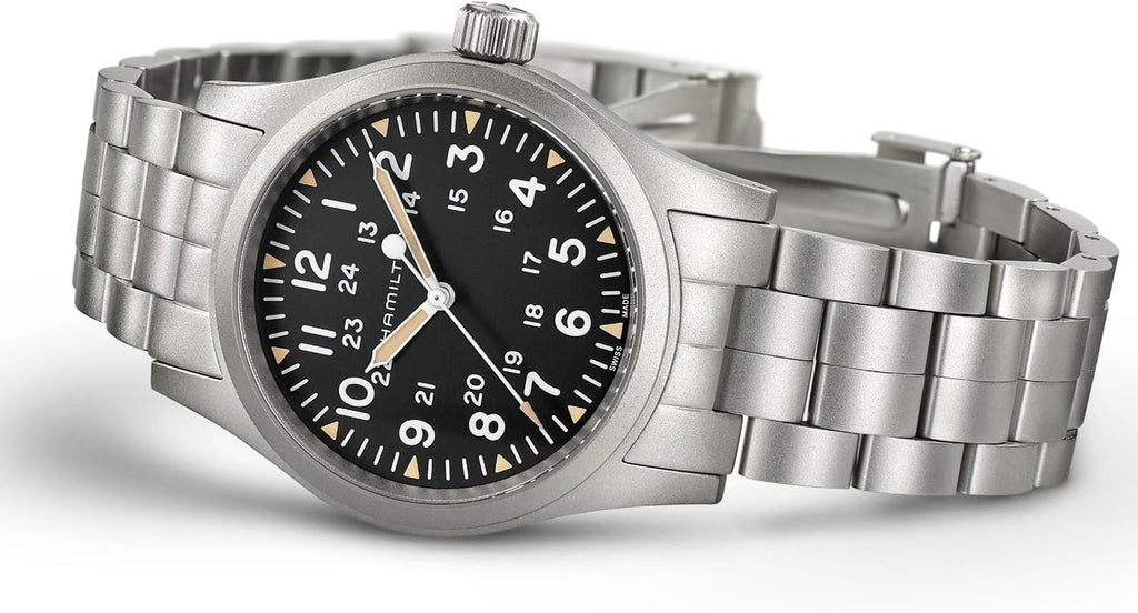 Hamilton Khaki Field Reloj mecánico para hombre, caja de acero inoxidable