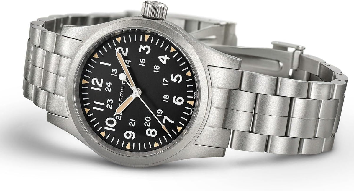 Hamilton Khaki Field Reloj mecánico para hombre, caja de acero inoxidable