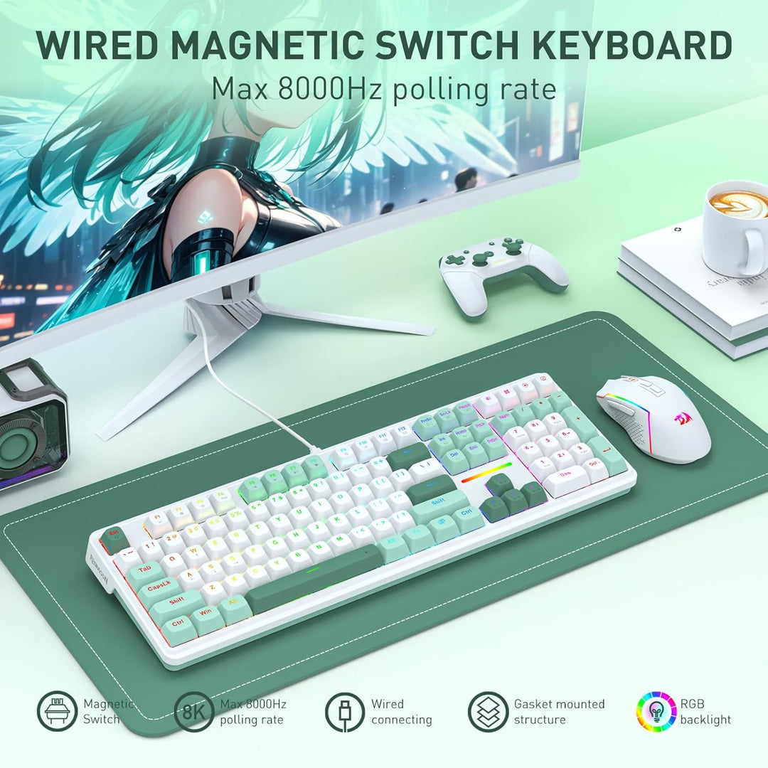 Redragon K745 HE Teclado para juegos de disparo rápido, teclado mec...