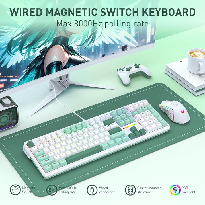 Redragon K745 HE Teclado para juegos de disparo rápido, teclado mec...