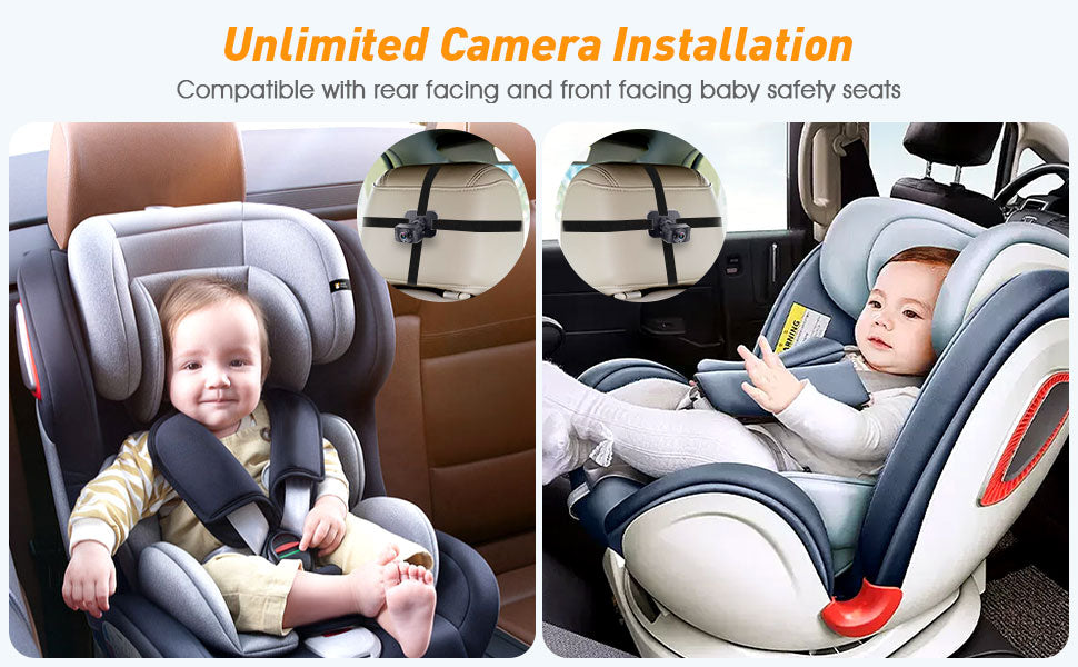 DoHonest Cámara de Coche para Bebé HD 1080P - Monitor para