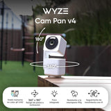 WYZE Cam Pan v4 (paquete de 2), sistema de cámara de seguridad inte...