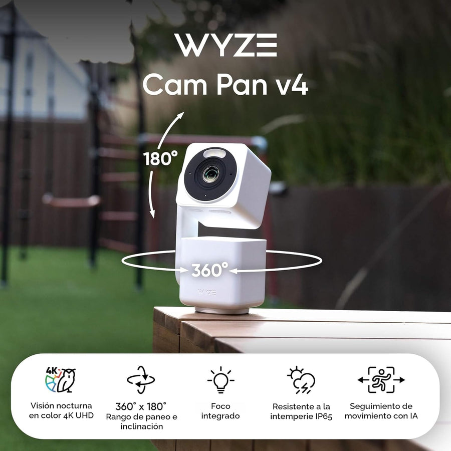 WYZE Cam Pan v4 (paquete de 2), sistema de cámara de seguridad inte...