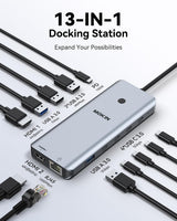 MOKiN Estación de acoplamiento USB C Monitor dual 2 HDMI para portá...
