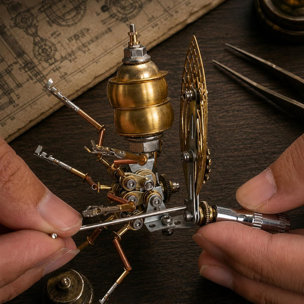 Steampunk Bumblebee 3D Kit de construcción de modelo de metal con herramientas