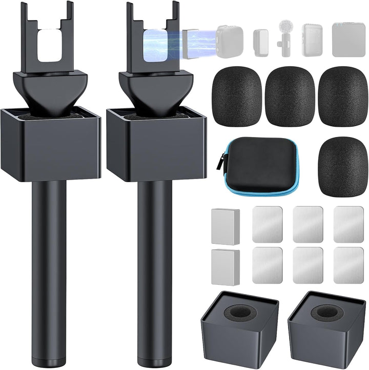 Adaptador manual para micrófono de entrevista, 2 paquetes de soport...