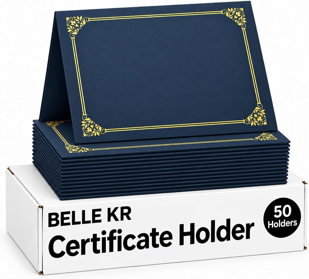 Soportes para certificados de color azul marino (paquete de 50), cubiertas
