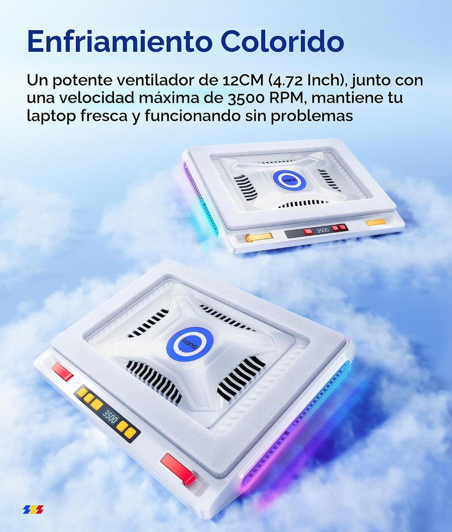 llano V10 - Enfriador de laptop para juegos, soporte de almohadilla...