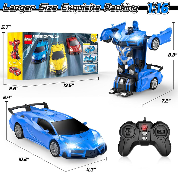 Qumcou Auto de control remoto de transformación, autos RC para niño...