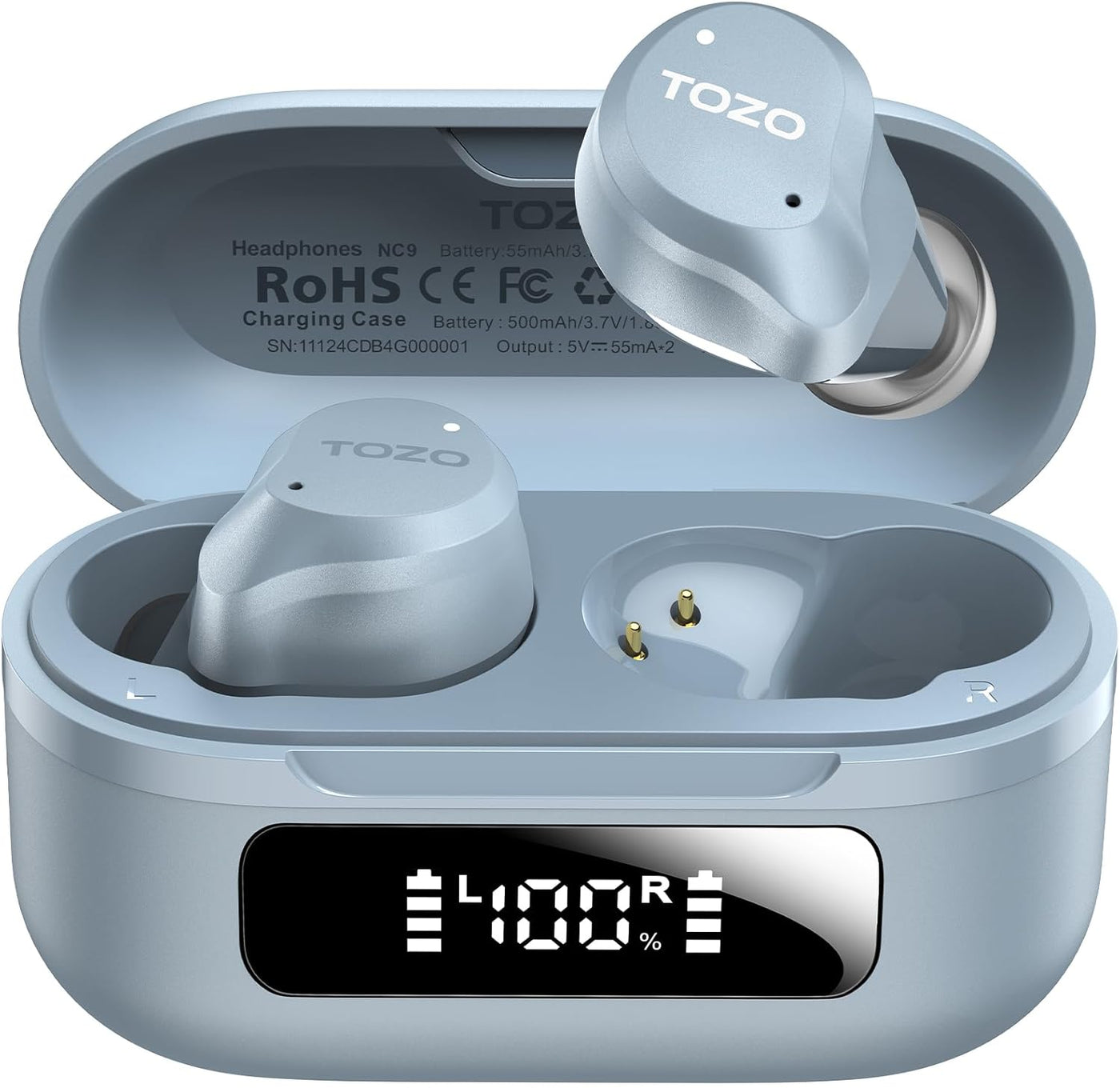 TOZO NC9 Auriculares inalámbricos híbridos con cancelación activa d...