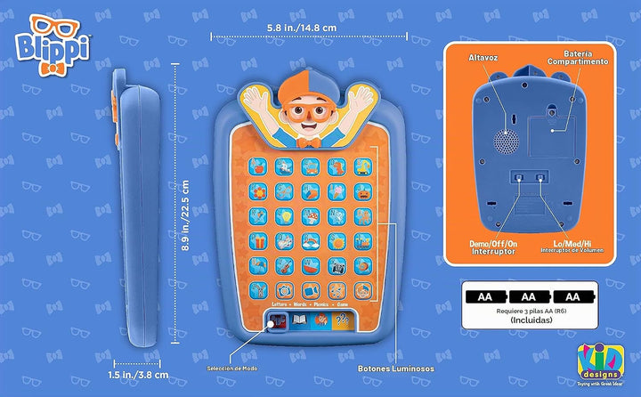 Blippi - Tableta infantil con juegos de aprendizaje preescolar, jug...