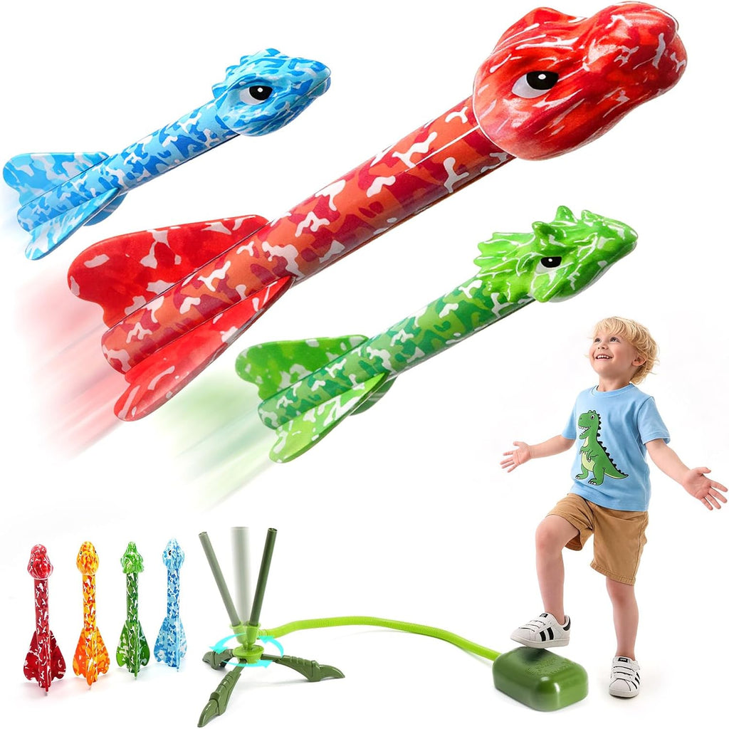 Juguetes de dinosaurio para niños de 3 a 5 años, lanzacohetes de camuflaje
