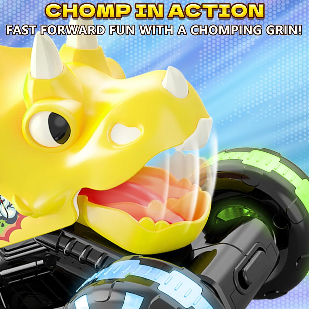 Intoypad Camión Monstruo Dino Triceratops Amarillo \u2013 Juguete d...