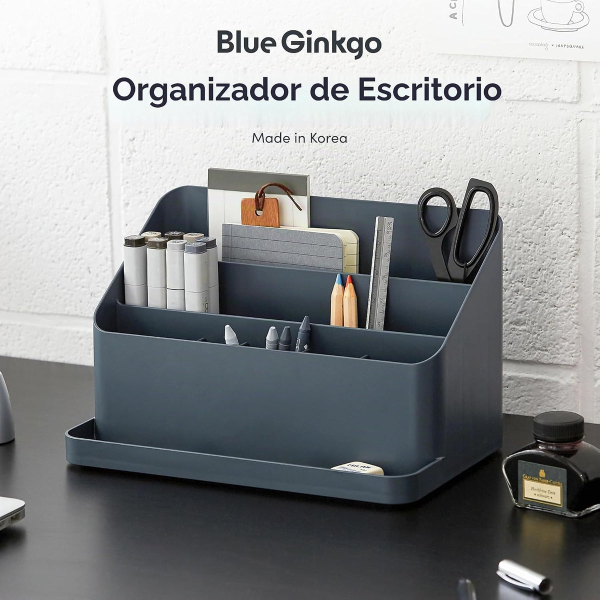 Organizador de Escritorio BLUE GINKGO, Suministros de Oficina, Azul, Hecho en Corea