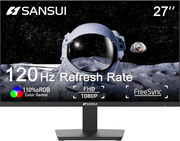 SANSUI Monitor de 27 pulgadas, monitor de computadora de 120 Hz, Fu...