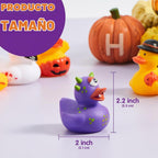JOYIN 24 piezas de juguetes de baño de patos de Halloween, patos de goma de Halloween a granel para recuerdos de fiesta, mini patitos para bañera de bebé, juguetes para dulce o truco, rellenos de
