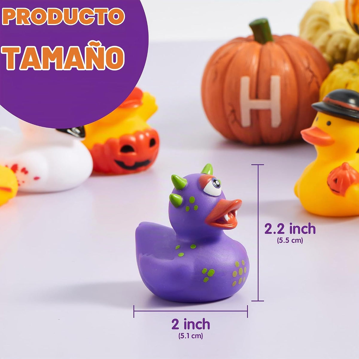 JOYIN 24 piezas de juguetes de baño de patos de Halloween, patos de goma de Halloween a granel para recuerdos de fiesta, mini patitos para bañera de bebé, juguetes para dulce o truco, rellenos de