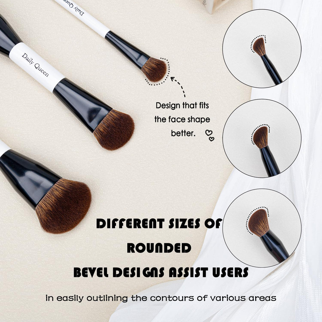 Daily Queen Juego de brochas de maquillaje portátiles, 8 piezas de...