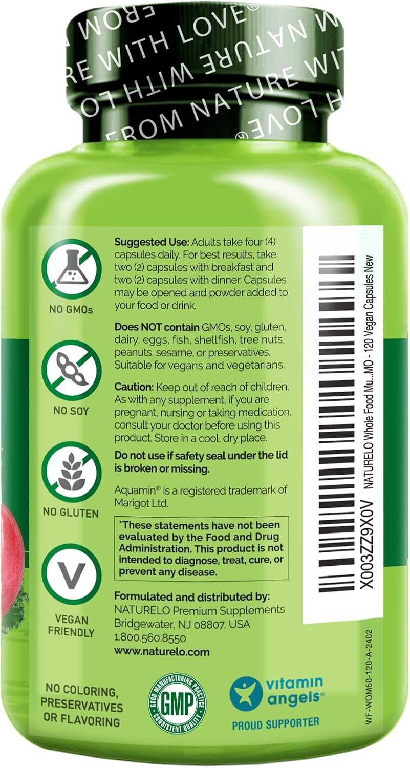 NATURELO Multivitamínico de alimentos integrales para mujeres mayor...